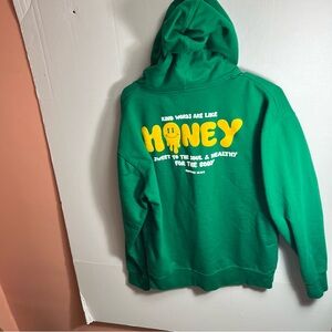 Green Hoodie with Honey Graphic